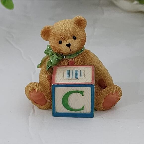 Cherished Teddy Bear Priscilla Hillman Bears‎ block bear C 1995 Enesco - Picture 1 of 5